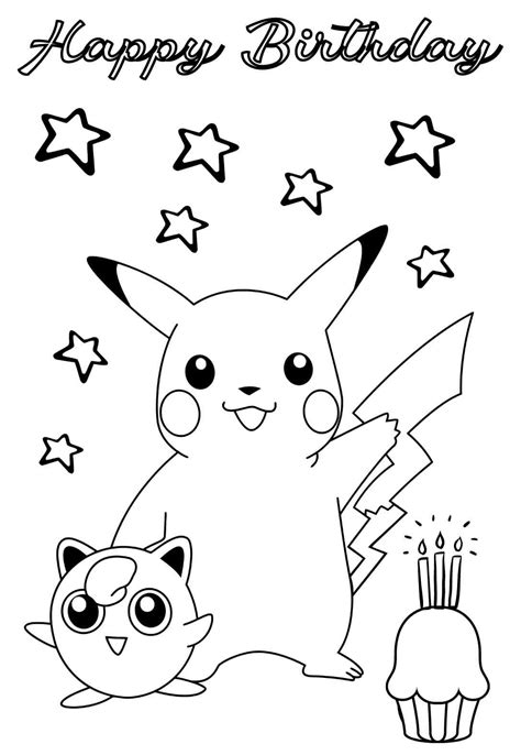 10 Happy Birthday Pokemon Coloring Pages to Print